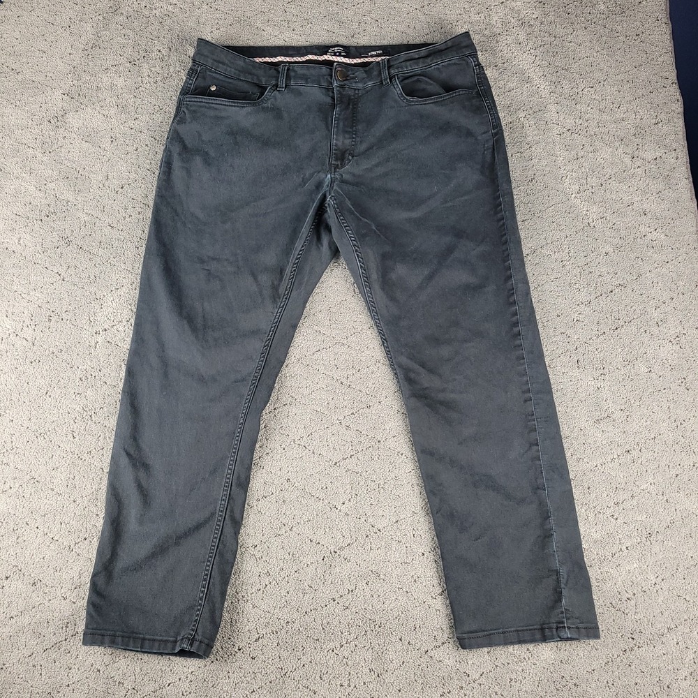 The Original Ben Sherman Pants 36x30 Black Slim Fit Dark Wash Straight Leg